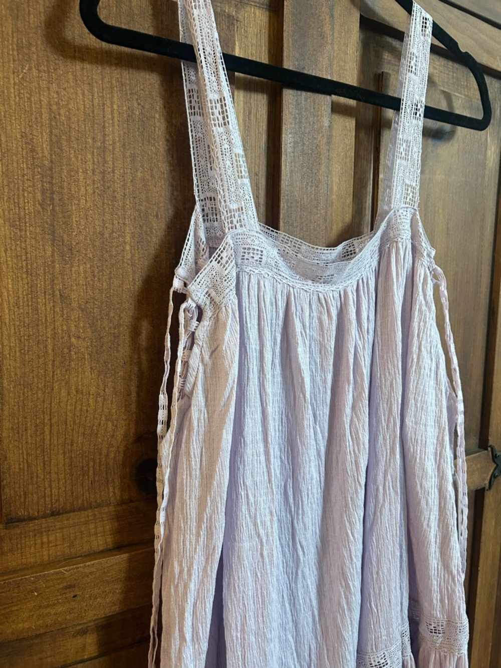 Free People Lavender Light Lace-Trim Dress